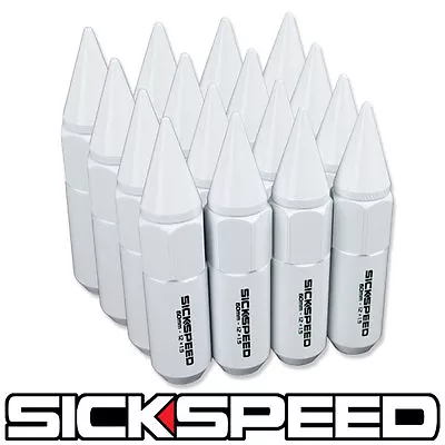 Sickspeed 16 Pc White Spiked Aluminum 60mm Lug Nuts For Wheels/rim 12x1.25 L11 • $50