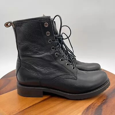 Frye Veronica Boots Womens 9 B Black Leather Ankle Combat Boot 3476276 • $87.99