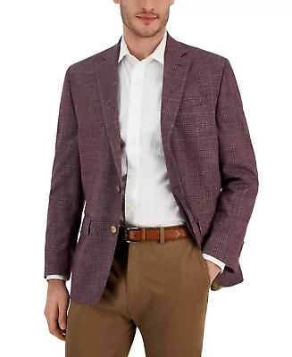 Ralph Lauren Men's Wool Check Blazer - Mauve 38S • $49.88