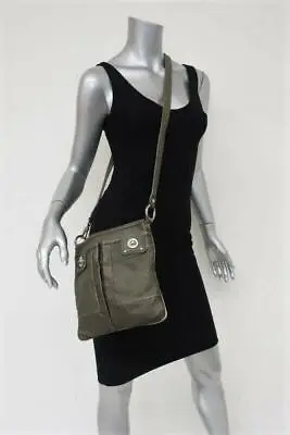 Marc By Marc Jacobs Totally Turnlock Sia Small Crossbody Bag Olive Gray Leather • $52