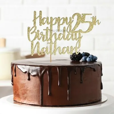 Custom Birthday Cake Topper Party Decorations Anniversary 1st 16 18 25 30 40 50 • £9.99