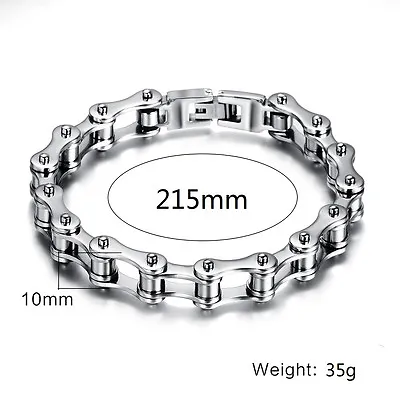 Punk Stainless Steel Bracelet Men Biker Bicycle Motorcycle Chain Bracelet  D_hf • $2.44