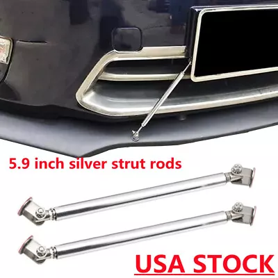 5.9  Silver Strut Rods Bumper Spoiler Lip Adjustable Tie Bar Universal Support • $13.74