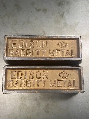 Thomas Edison Babbitt Metal Ingot Pair 5 Lbs 1.5 Oz • $265