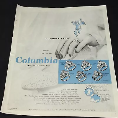 Vintage Print Ad 1955 Columbia Guardian Angel Diamond Rings • $9.99