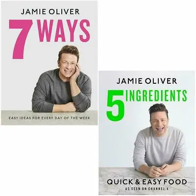 $53.26 • Buy Jamie Oliver 2 Books Collection Set 7 Ways And 5 Ingredients Quick & Easy Food