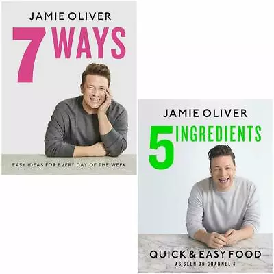$53.26 • Buy Jamie Oliver 2 Books Collection Set 7 Ways And 5 Ingredients Quick & Easy Food
