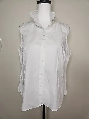 J Crew Factory Sleeveless Cotton Poplin Shirt In Signature Fit AP140 Size L  • $16.07