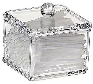 Square Acrylic Cotton Ball Holder Q-tip Holder Bathroom Swab Dispenser  • $11.37