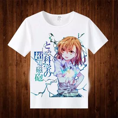 Anime A Certain Scientific Railgun Misaka Mikoto Cosplay Short Sleeve T-shirt#F6 • $25.99