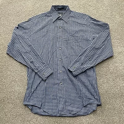 VINTAGE Burberrys Shirt Adult Small Blue Button Up Cotton Made USA Long Sleeve • $19.99