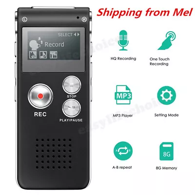 Mini Digital Recorder Voice Sound Audio Dictaphone MP3 USB Player Rechargeable • $25.99