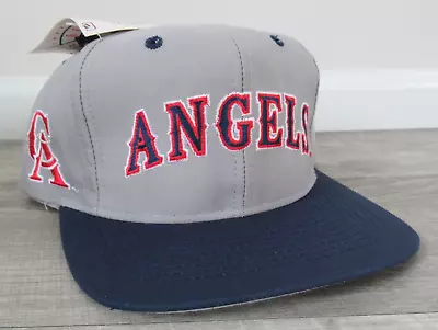 California Angels Vtg Logo 7 Competitor Snapback Hat MLB Gray Blue Adjustable • $49.99