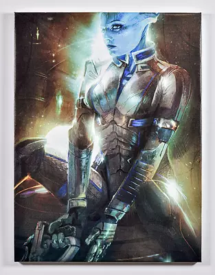 Mass Effect Liara Canvas Poster Print Art Framed Canvas Figure 18x24 LE X/500 • $299.99