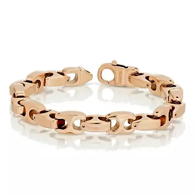 9.5 Mm New Heavy Biker Tungsten Carbide Rose Gold Bracelet (002) - Free S&h ! • $49.95