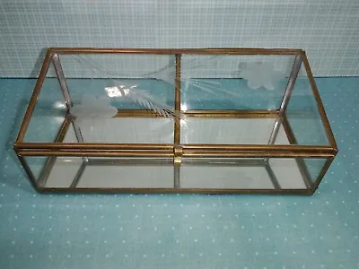 Vintage Brass And Glass Counter Display Case • $18.95