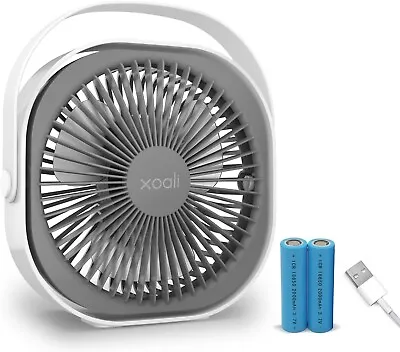 Xoali Desk Fan USB 4000 MAh8 Inch Portable Fan3 Speeds Desktop Table FanRecha • £11.57