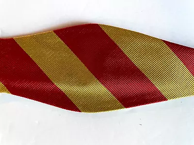 Bow Tie Men Silk RED GOLD Stripe SELF TIE Bowtie USC • $14.99