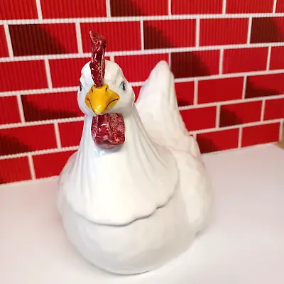 Metlox White Rooster Cookie Jar Excellent Condition 11  X 10  X 8  USA • $42