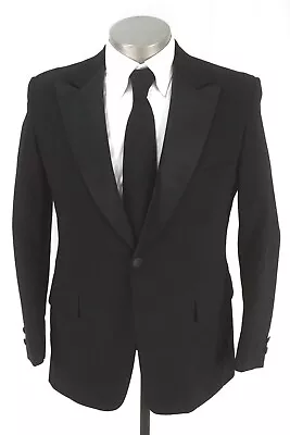 Mens Black VINTAGE 70s Tuxedo Jacket USA Formal Evening Retro 40 S • $44.99