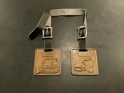 Lot Of 2 Case Tractor Brass Luggage Tags Vintage W/ Straps • $22.95