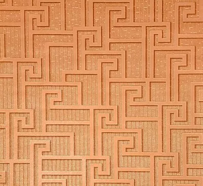 96236-2 Versace Orange Red Copper Metallic Greek Key Lines Textured Wallpaper 3D • $4.35