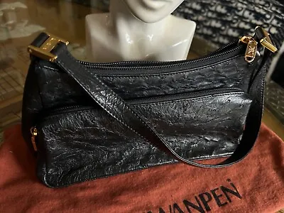 Vintage Kwanpen Genuine Ostrich Leather Chic Small Hobo Bag W/ Original Dustbag • $113