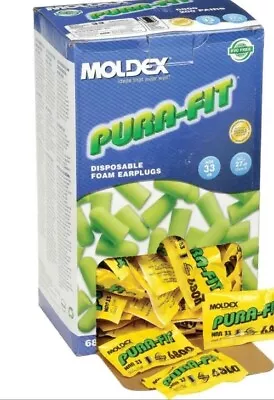 Moldex Pura Fit 6800 Earplugs Uncorded 200/Box NRR 33 Free US Shipping • $42