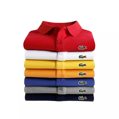 Lacoste Men's Short Sleeve Polo Shirt Slim Fit Button-Down (M L) - 18 Colors • $34.99