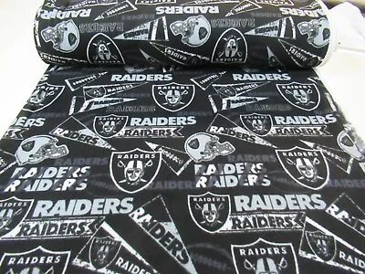 Licensed NFL FLEECE Fabric LAS VEGAS RAIDERS Retro Design 30  Length (70129)Last • $7.99