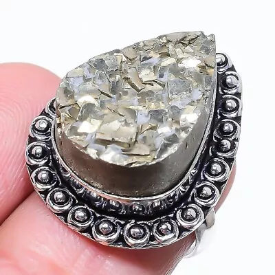 Magnetite Pyrite Gemstone Handmade 925 Sterling Silver Jewelry Ring Sz.6.5(US) • $10.44