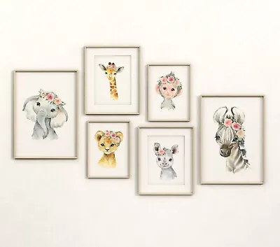 £34.99 • Buy Safari Animal Wall Art Baby Child Nursery Bedroom Poster Picture Print