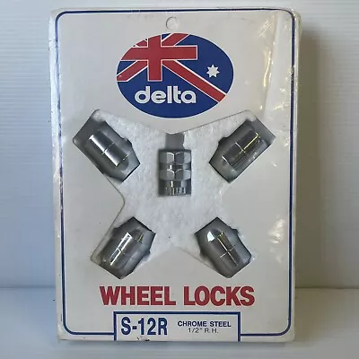 Delta Wheel Lock Nut Chrome Steel Set 1/2” RH - S-12R Jaguar Ford Holden Volvo • $30