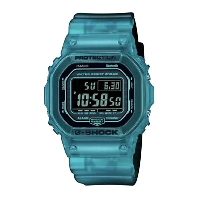 Casio G-Shock DWB5600G-2 Digital Transparent Blue-Black Bluetooth Watch • $100
