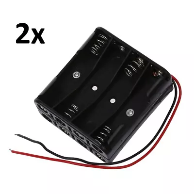 2x 8-AAA Battery Holder Case Spring Clip Plastic Box Tow Layers Stacked 12V DC • $7.95