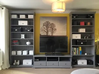 IKEA Liatrop 2x Book Cases And Matching IKEA Liatrop Tv Cabinet • £300