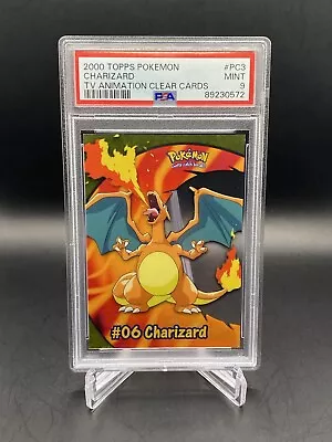 Charizard 2000 Topps Pokémon TV Animation Edition #06 PC3 Clear Cards PSA 9 Mint • $95