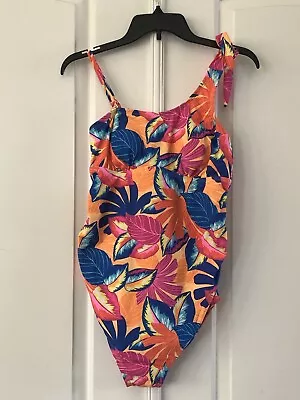 Isabel Maternity Size S Multi Tie Shoulder One Piece Maternity Swimsuit New • $10.98