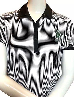 NWT Nike Golf Shirt Michigan State Spartans Logo XL Dri Fit Black White Stripe • $29.81