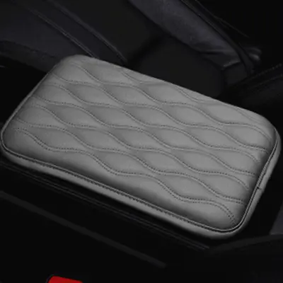 Grey PU Leather Car Armrest Pad Cover For Auto Center Console Box Cushion Mat • $6.99