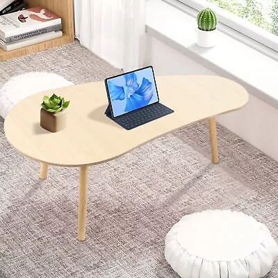 Mid Century Modern Coffee Table Oval Wooden Color Coffee Table For Living Room  • $45.58