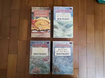 JRR Tolkein LOTR Trilogy + The Hobbit 1984 / 1985 Paperback Books  • $19.95