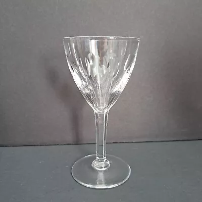 Val St Lambert Nestor Hamlet 6” Cut Crystal Wine Glass • $33.95