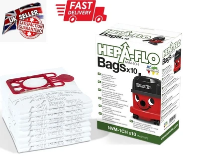 Numatic NVM-1CH 9L HEPA-FLO Vacuum Cleaner Filter Bags - Pack Of 10 (604015) • £14.47