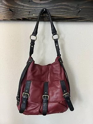 Sophia Visconti Leather Shoulderbag / Handbag / Purse Burgundy Real Leather • $18