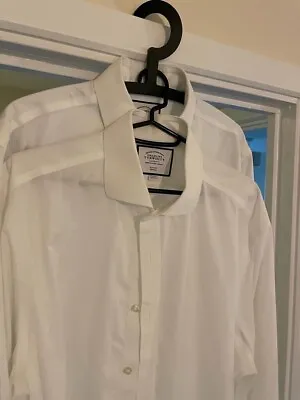 £1000 • Buy CHARLES TYRWHITT Slim Fit Non-Iron Double Cuff White Shirt 44” Chest 16/36in
