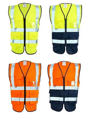 £8.99 • Buy Supertouch Hi Vis Visibility Executive Vest Two Tone Safety Vest | Waistcoat