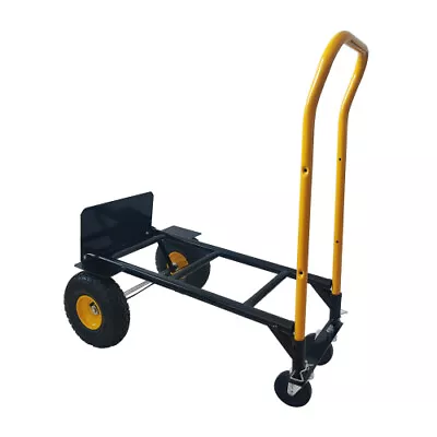 Ht1002Bk-Yl Hand Truck Dual Purpose 2 Wheel Dolly Cart And 4 Wheel Push Cart • $97.98