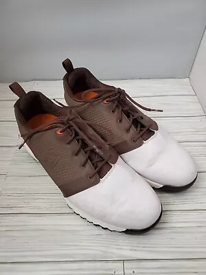 Foot Joy Golf Shoes 54096 Mens Size 9M Brown White Lace Up Low Top Spiked • $21.99