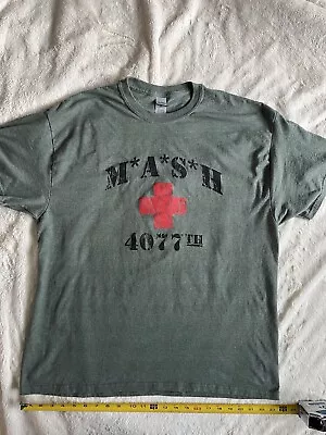 MASH 4077th Heather Military Green T Shirt Red Cross  • $7